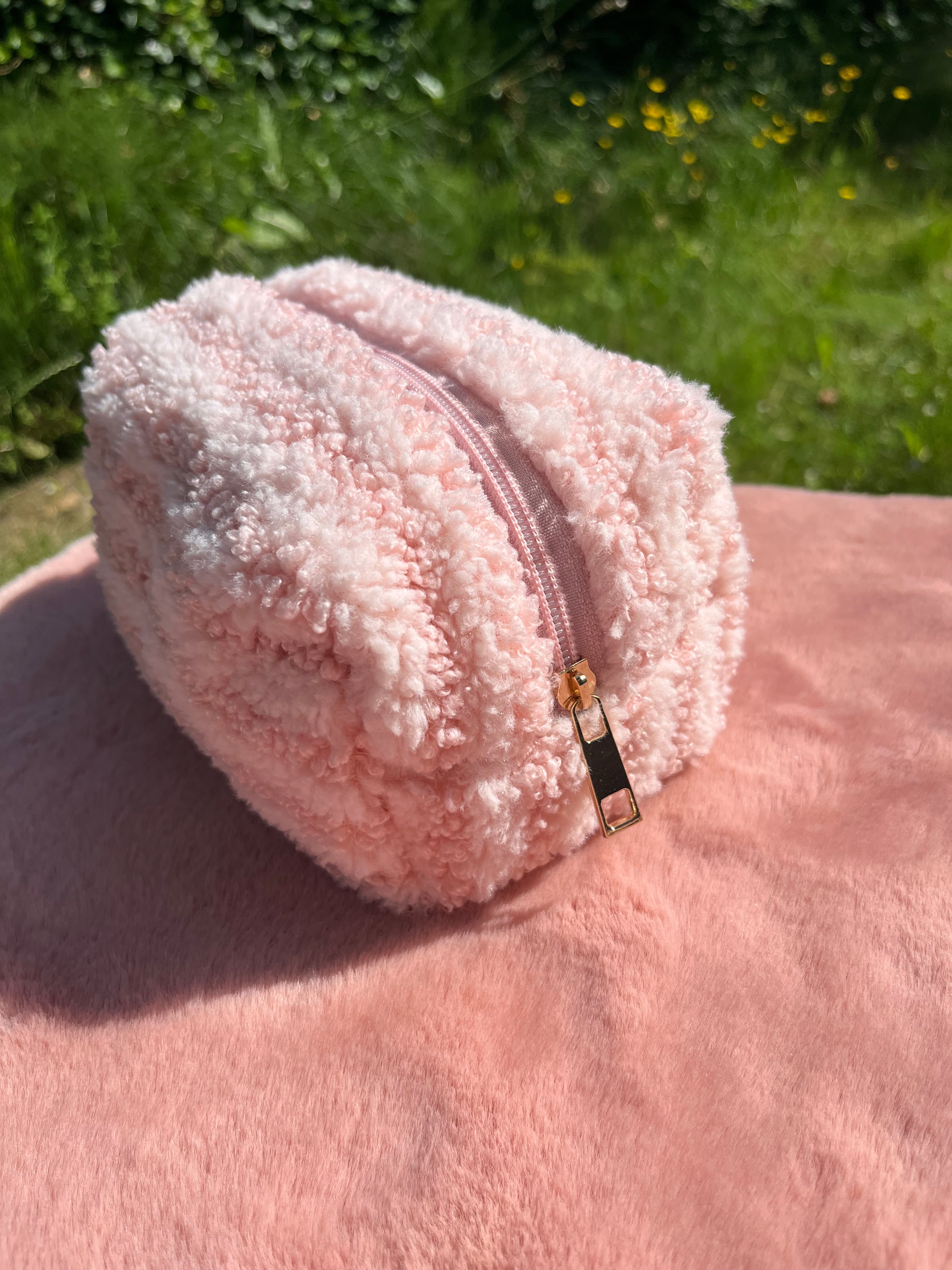 toilettas lichtroze en roze strepen