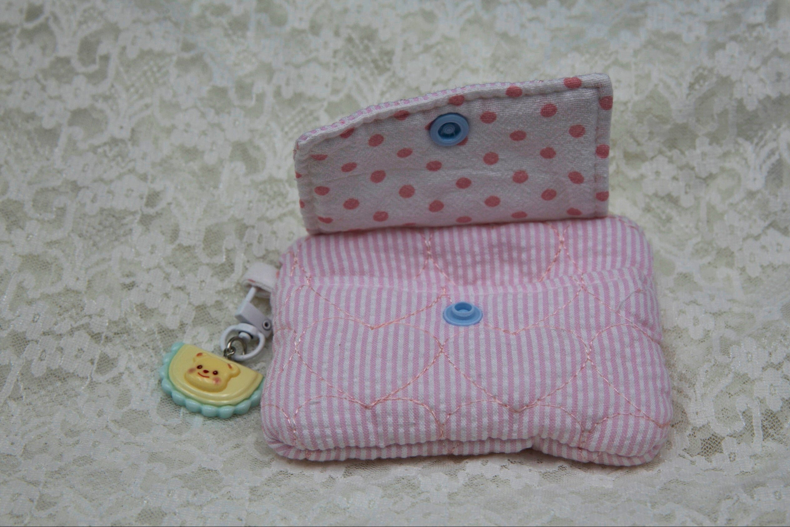 portemonnee roze streepjes