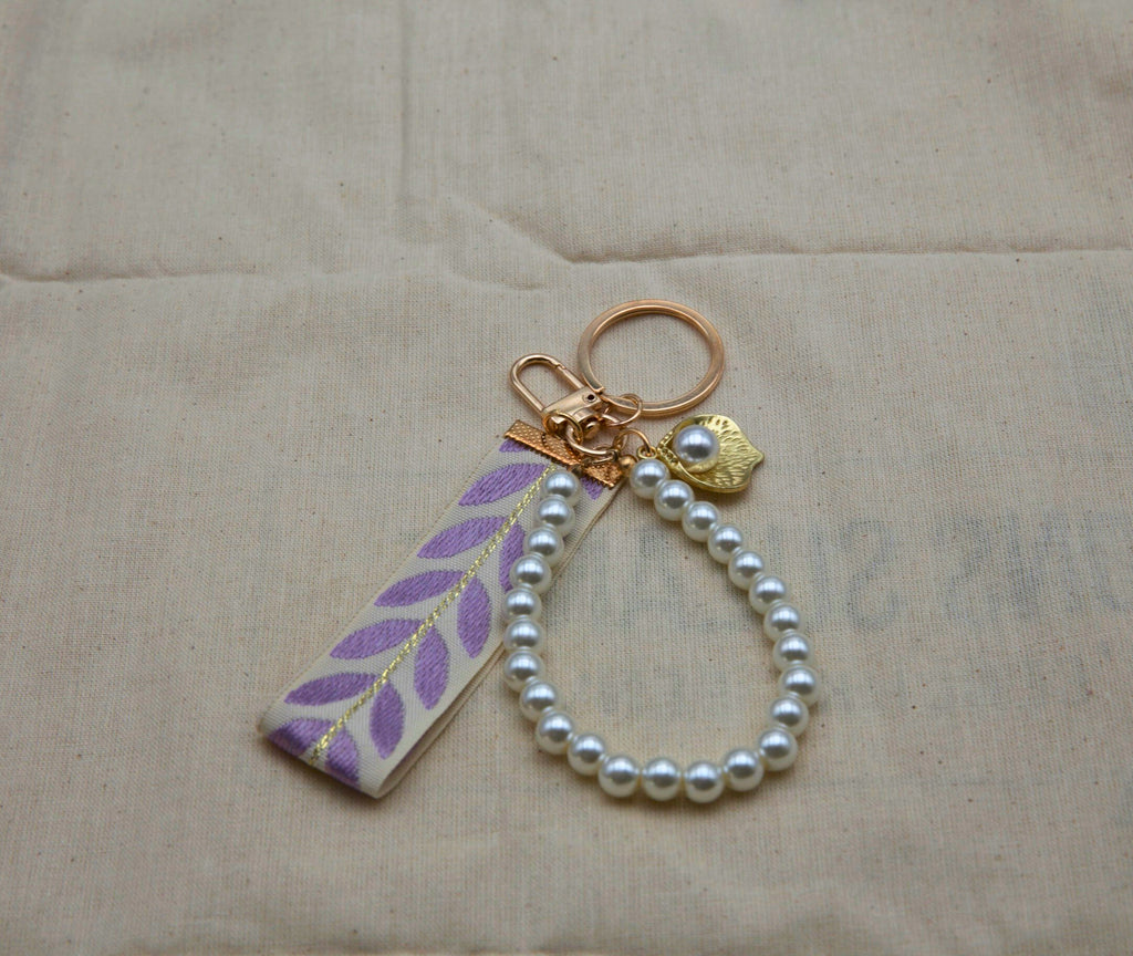 sleutelhanger blad paars