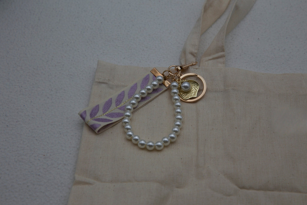 sleutelhanger blad paars