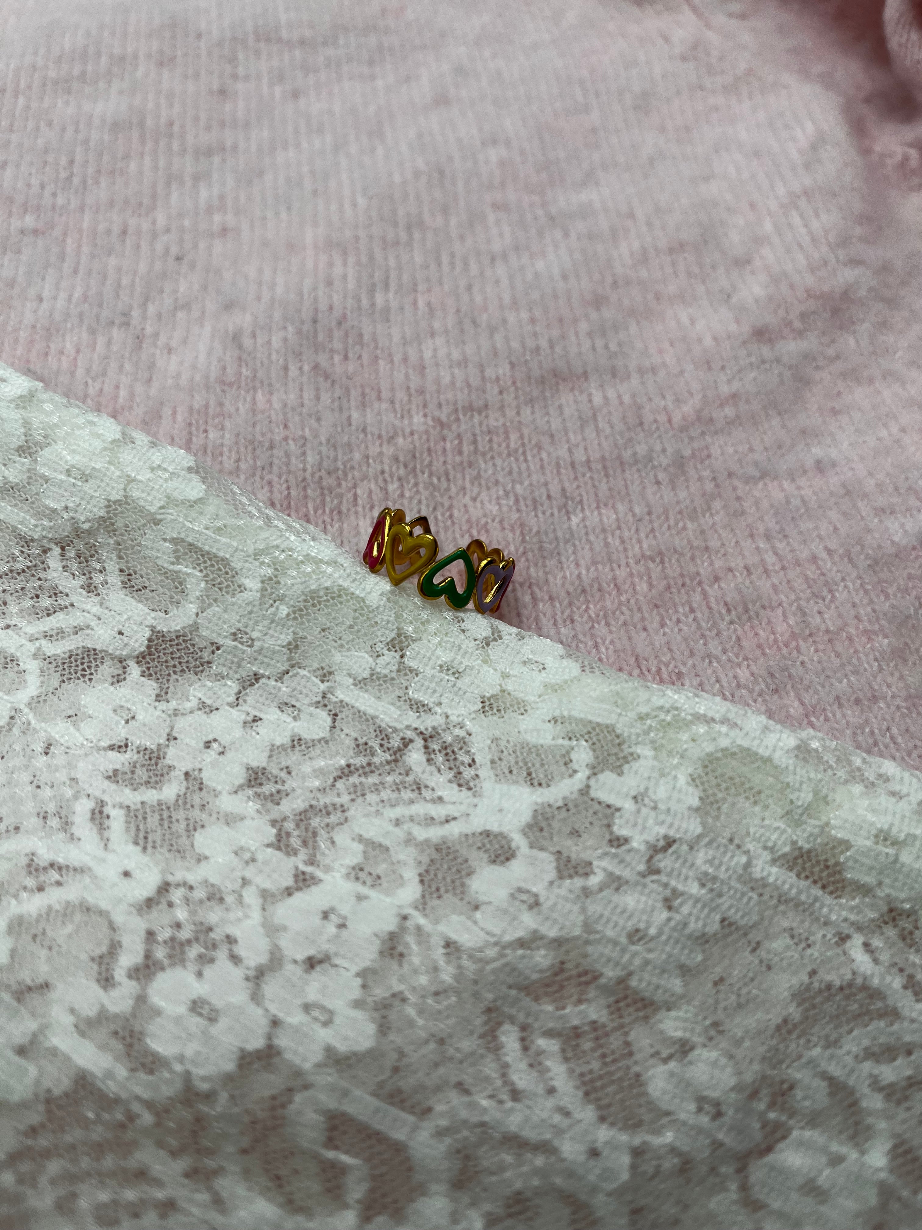 ring Rainbow Heart goud