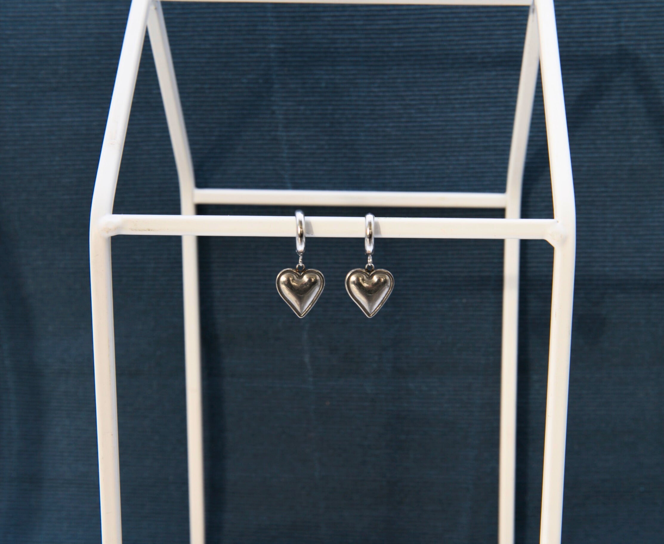 Oorbel hart zilver