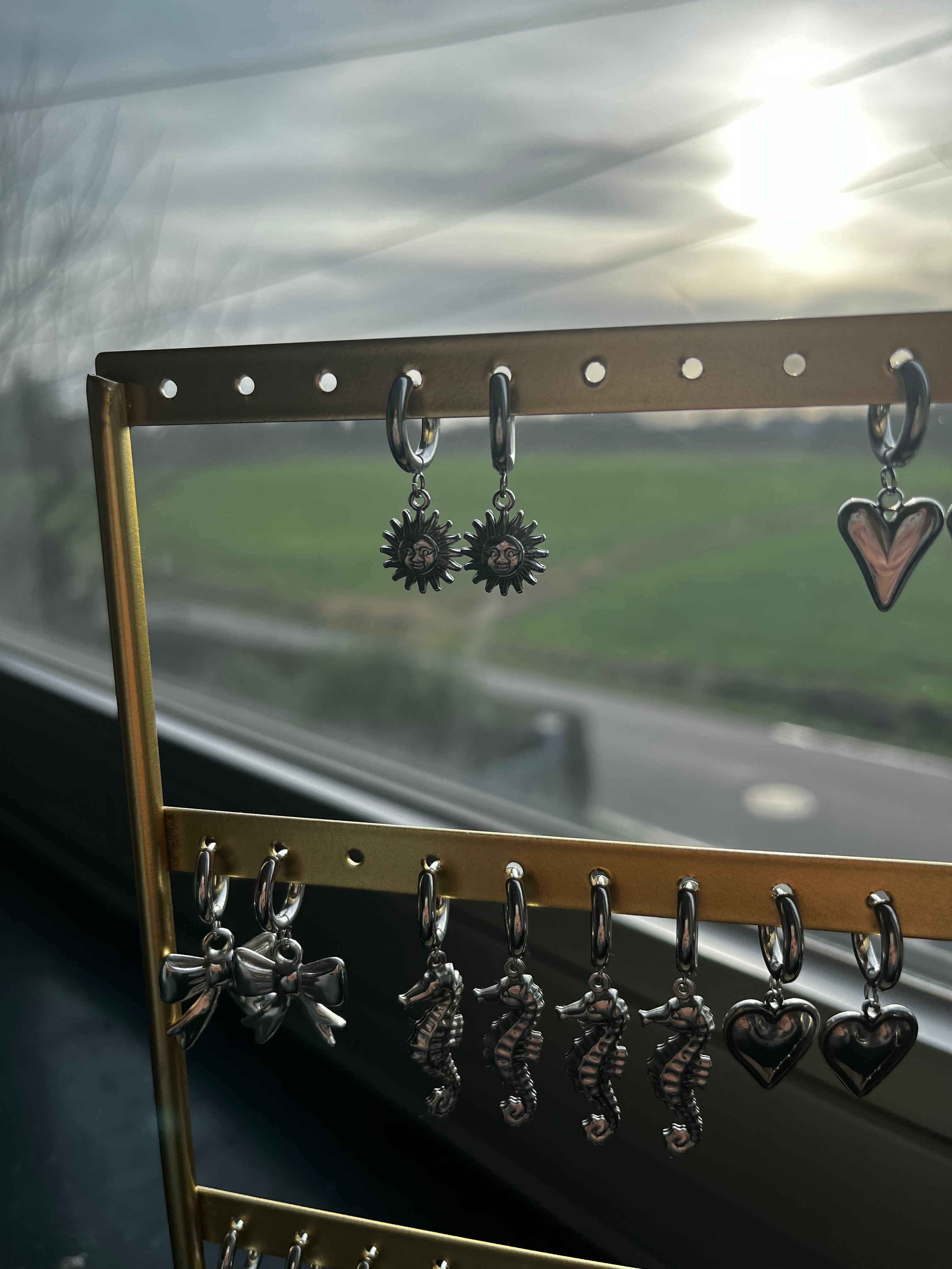 oorbel zon zilver