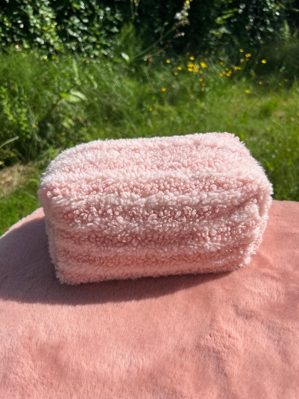 toilettas lichtroze en roze strepen