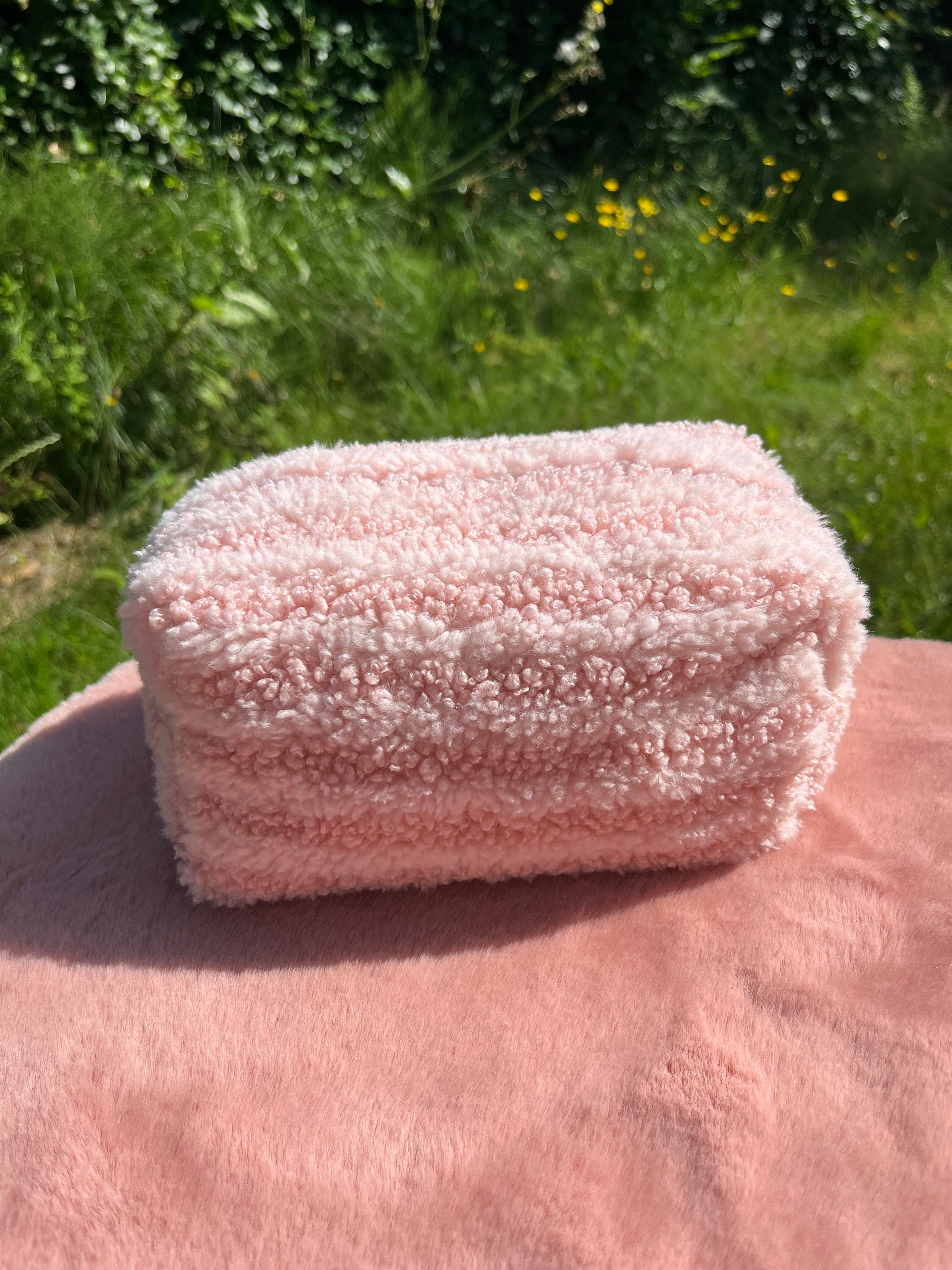 toilettas lichtroze en roze strepen