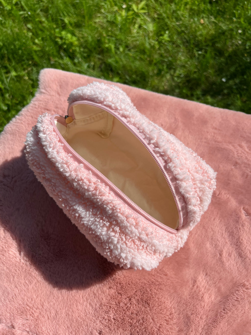 toilettas lichtroze en roze strepen