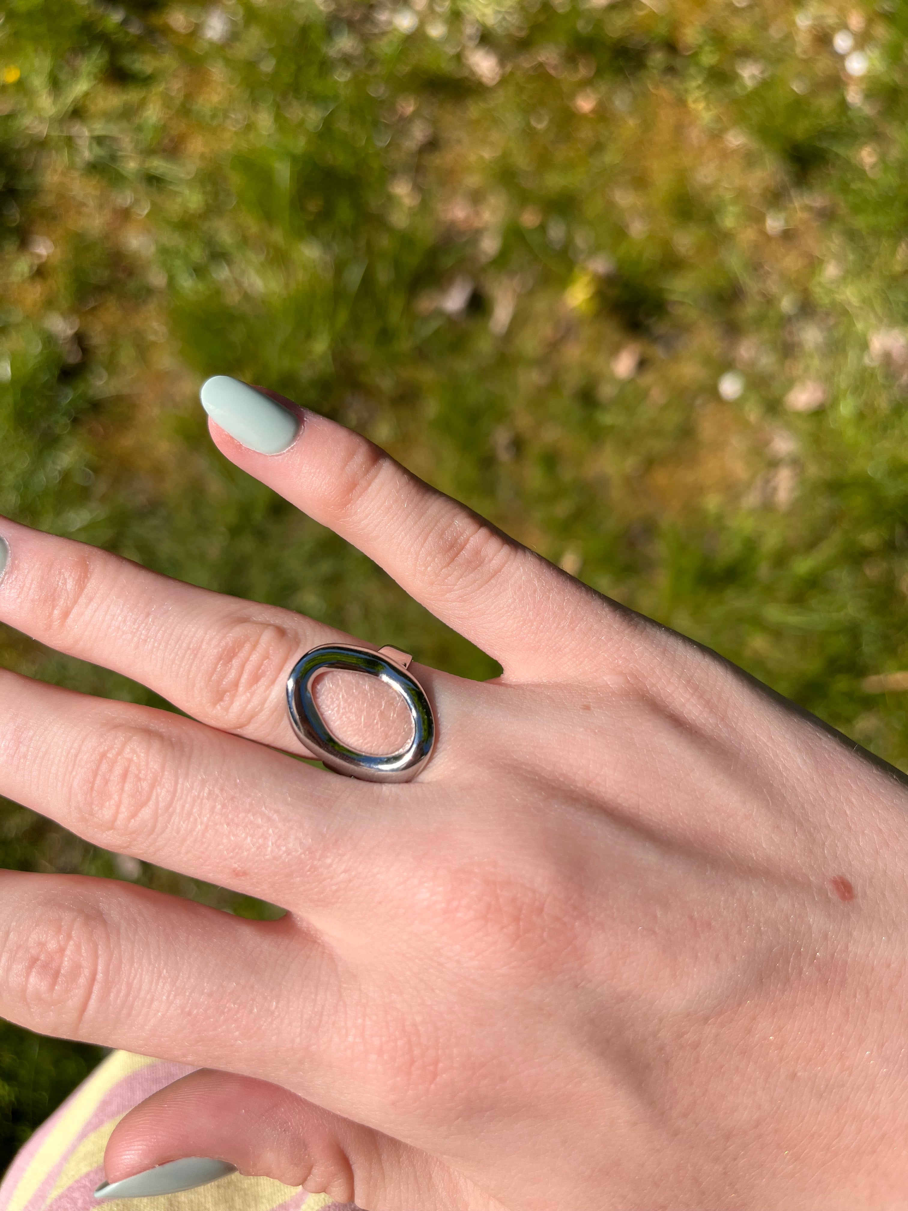Zilvere hoop ring