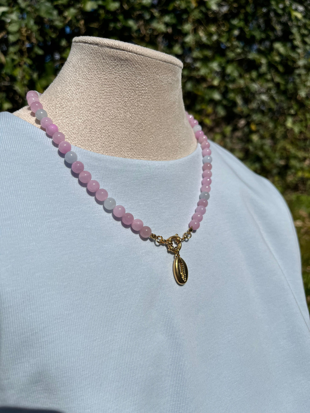 ketting natuusteen pastel shell