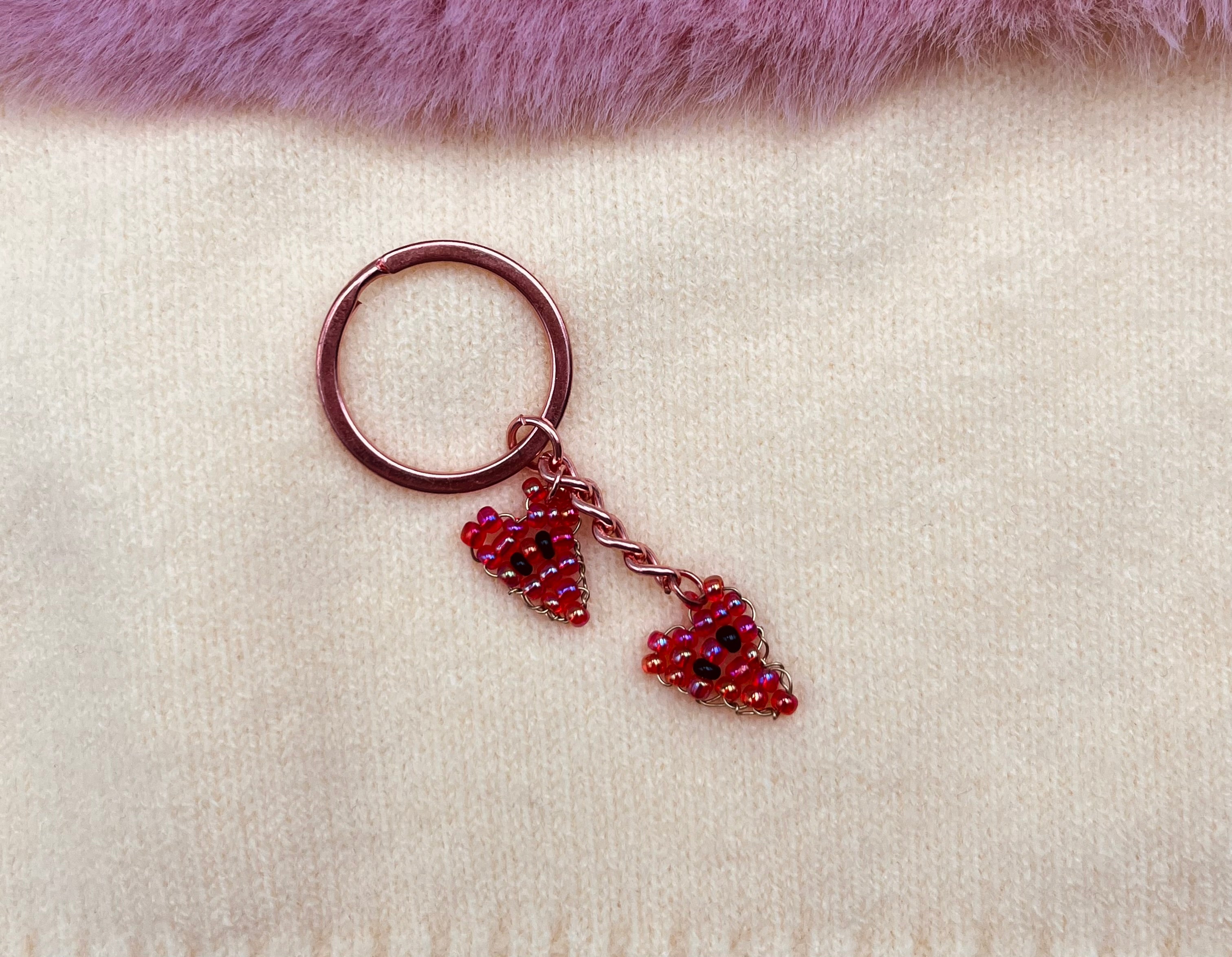 Sleutelhanger red duo hearts