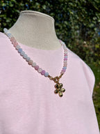 ketting natuursteen pastel and flower