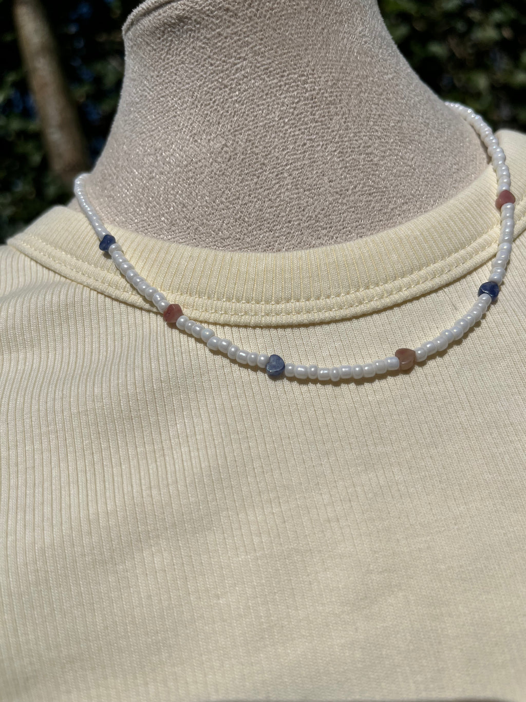 ketting white pearl hearts