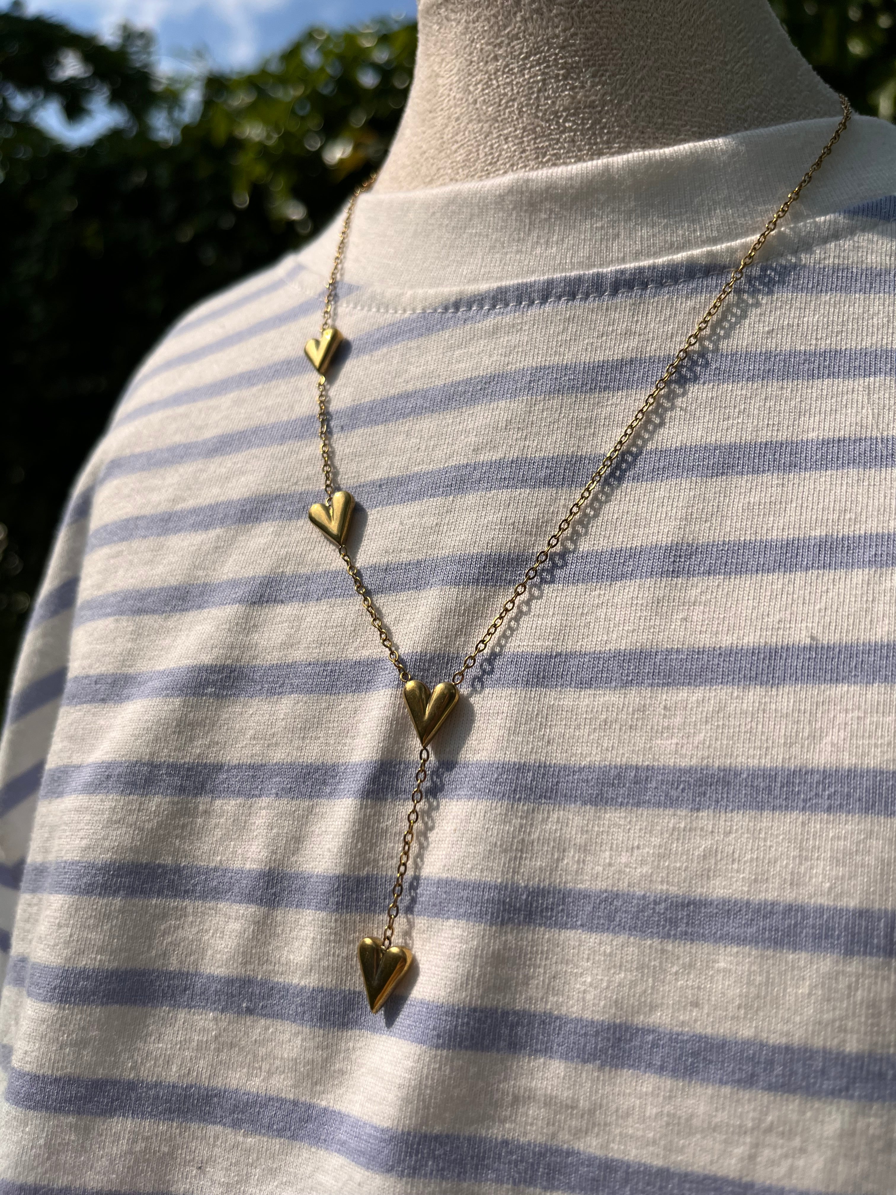 ketting hartjes goud