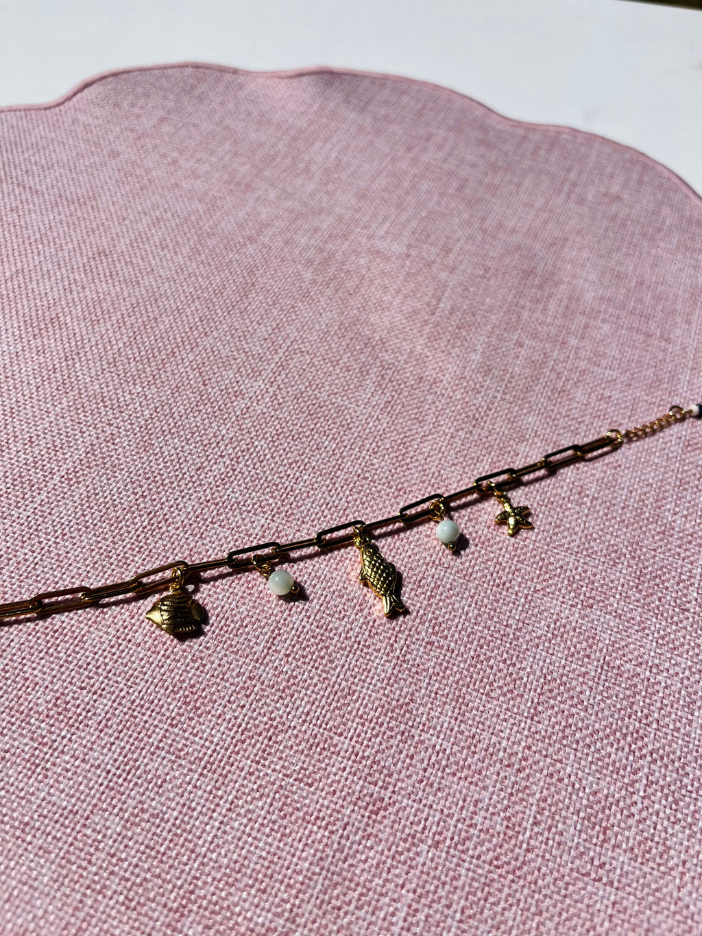 Charm armband green fish