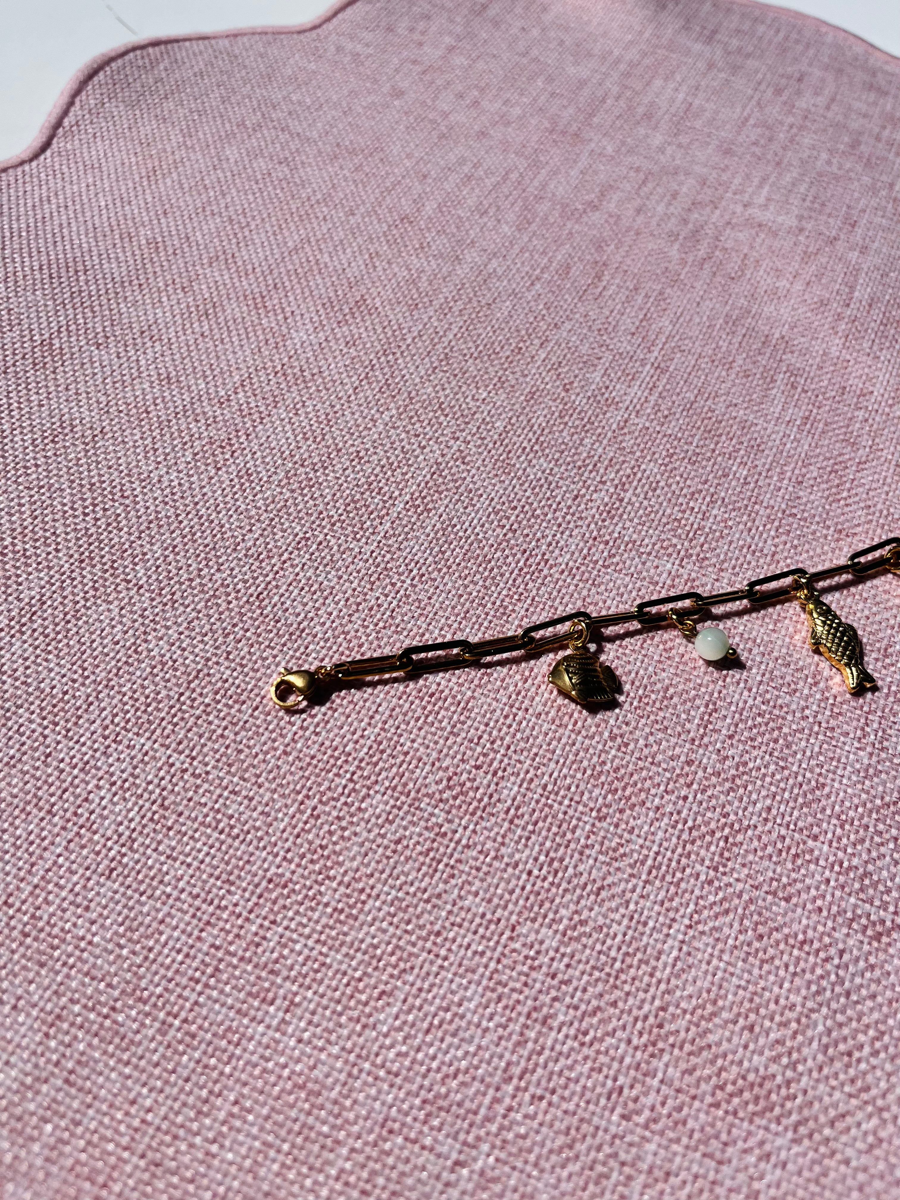 Charm armband green fish
