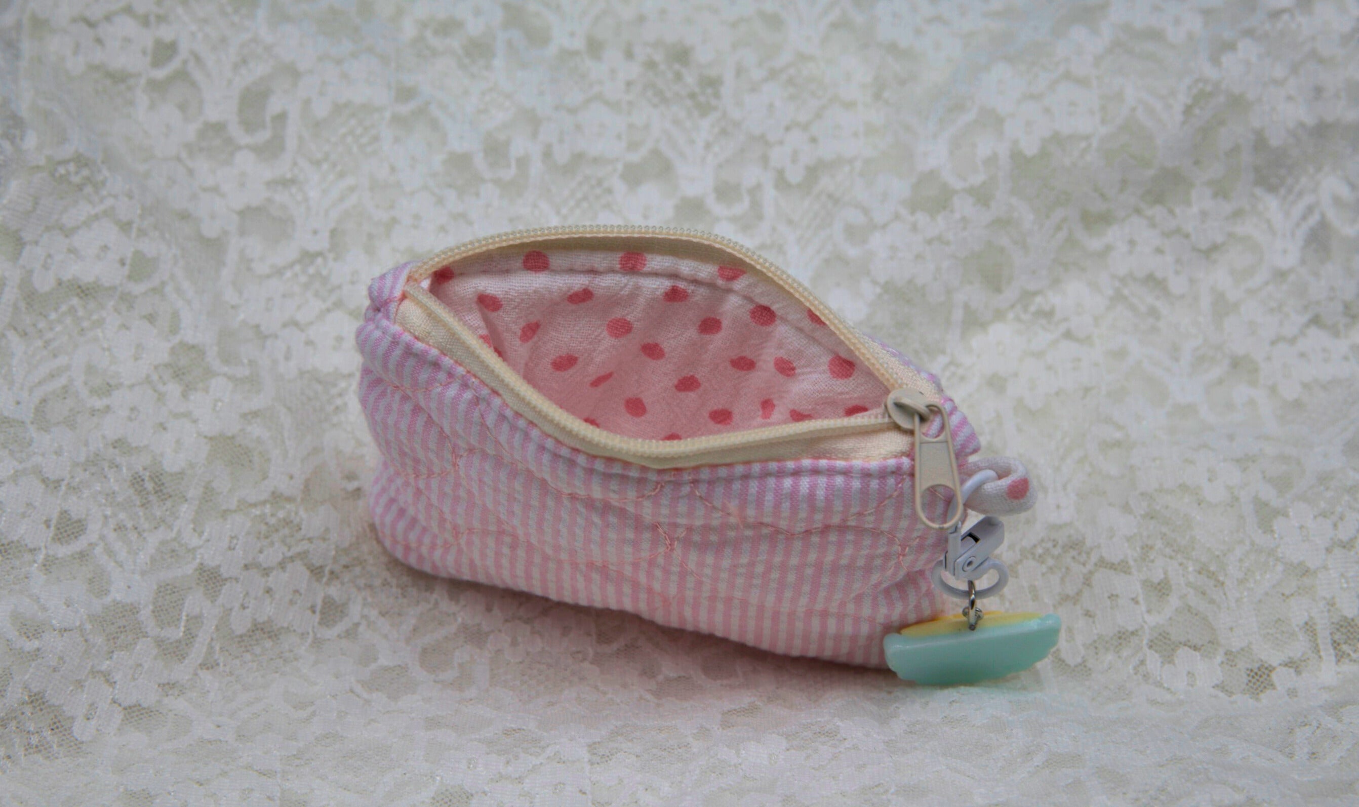 portemonnee roze streepjes