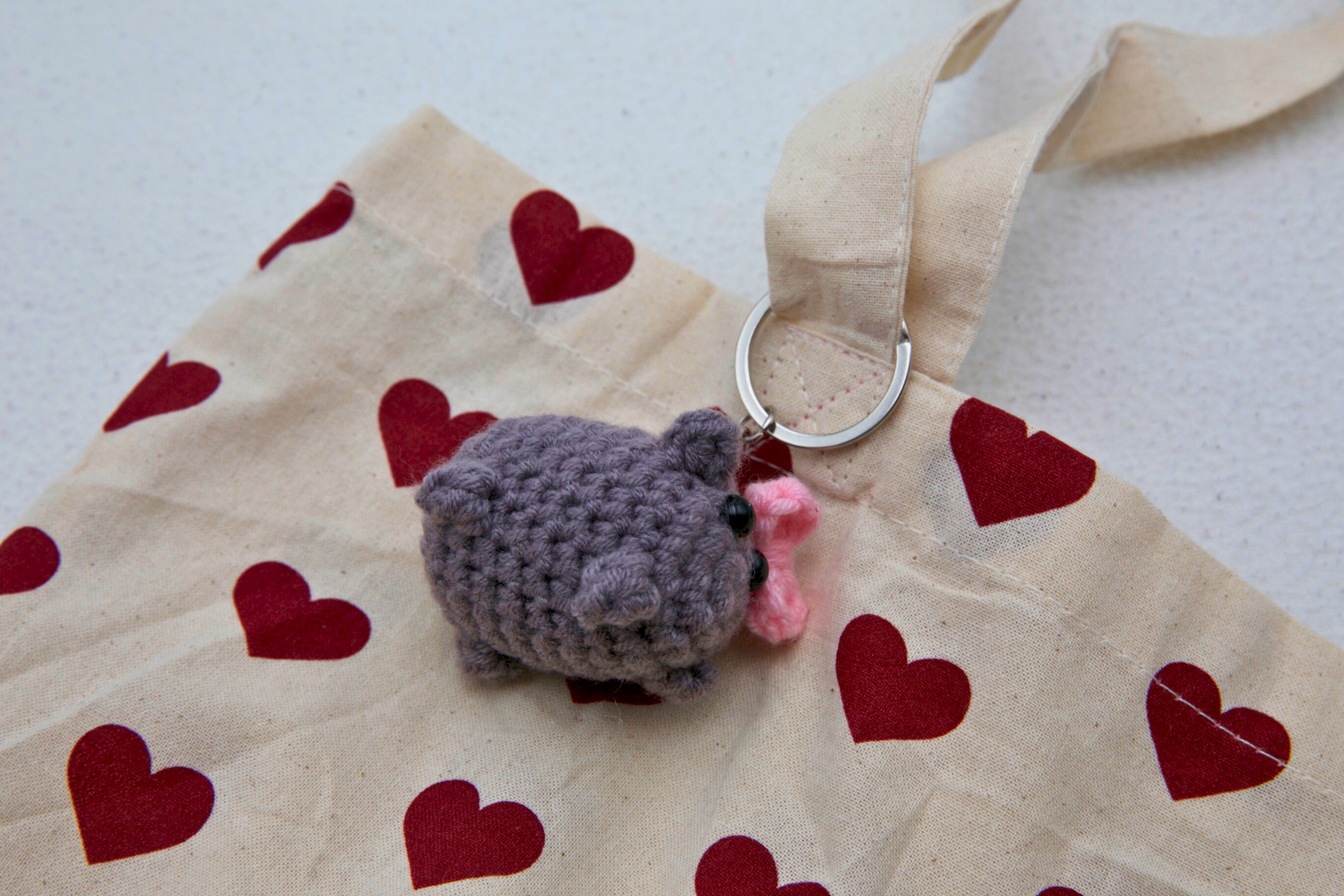 sleutelhanger hamster met strik